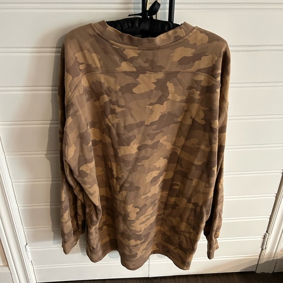 Lululemon Perfectly Oversized Crew Sweatshirt Heritage 365 Camo Brown Size 10 - Picture 4 of 5